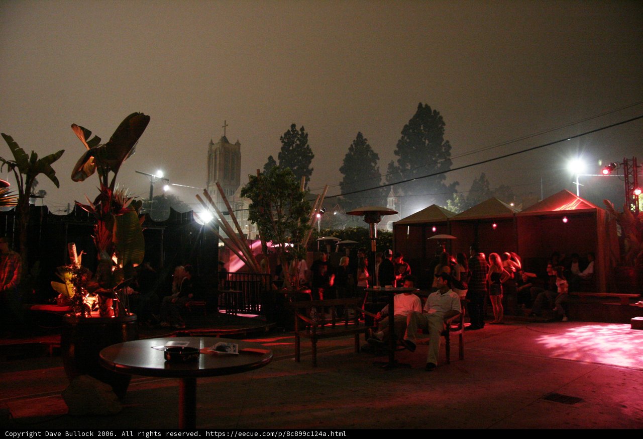 Nighttime Gathering Under City Lights