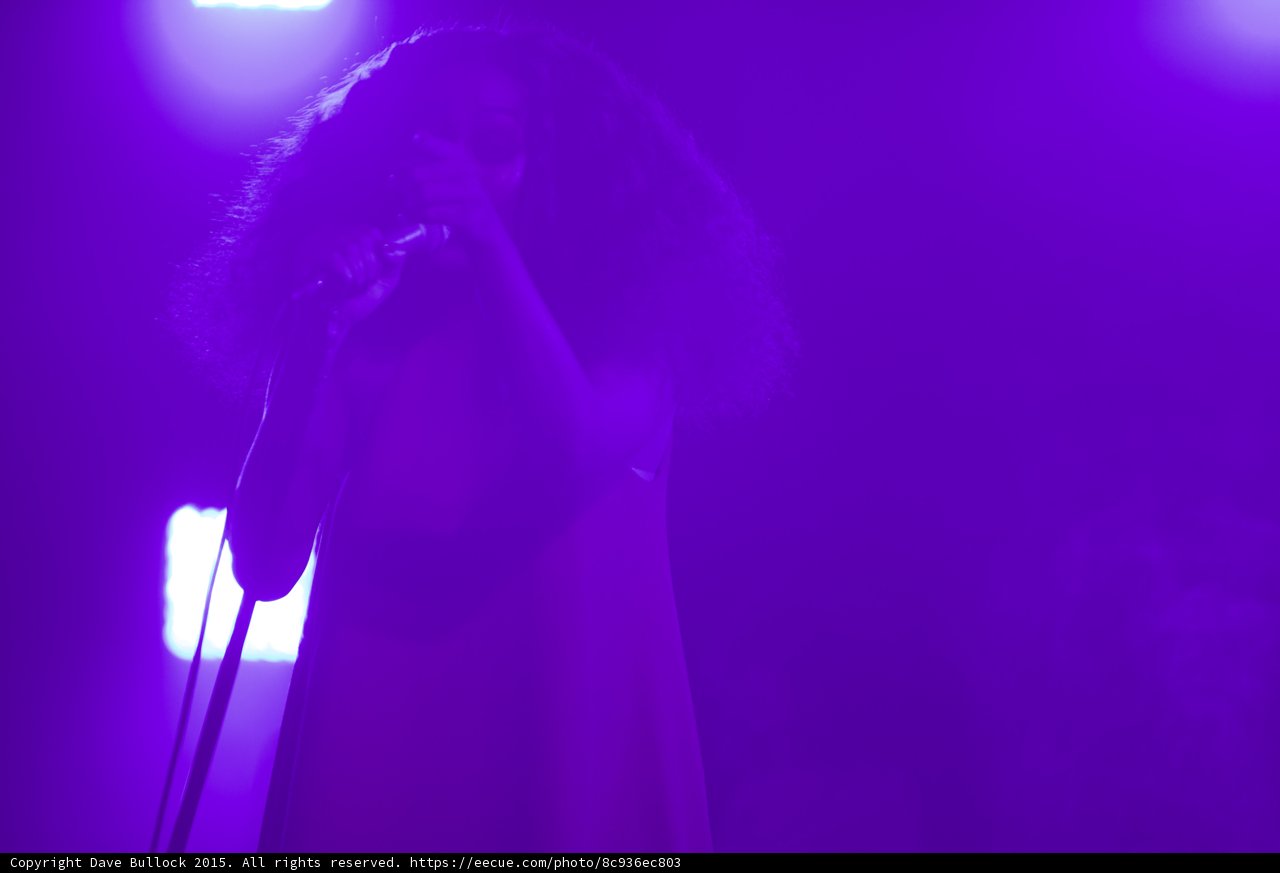 Florence Welch Close Up Spotlight Purple Singing