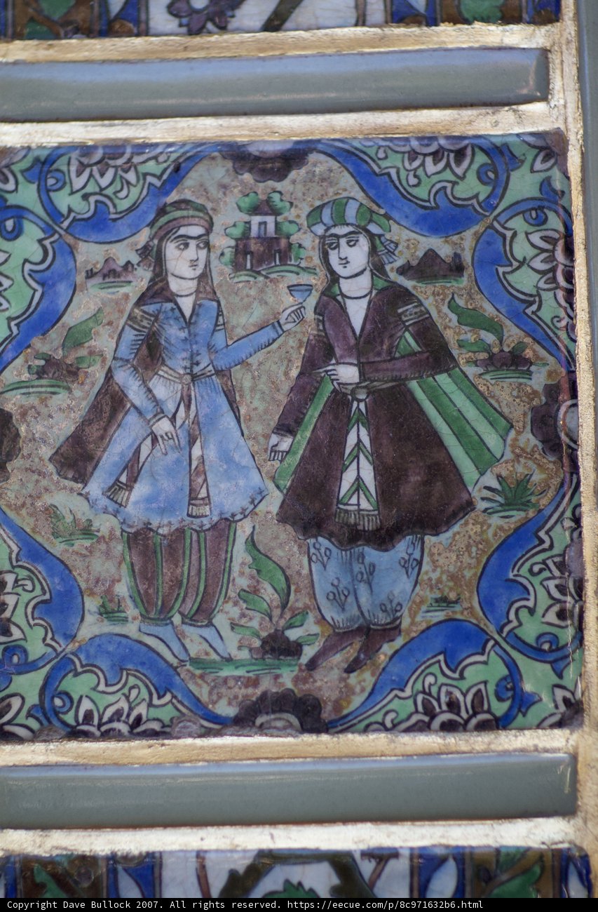 Traditional Women on Decorative Tile
