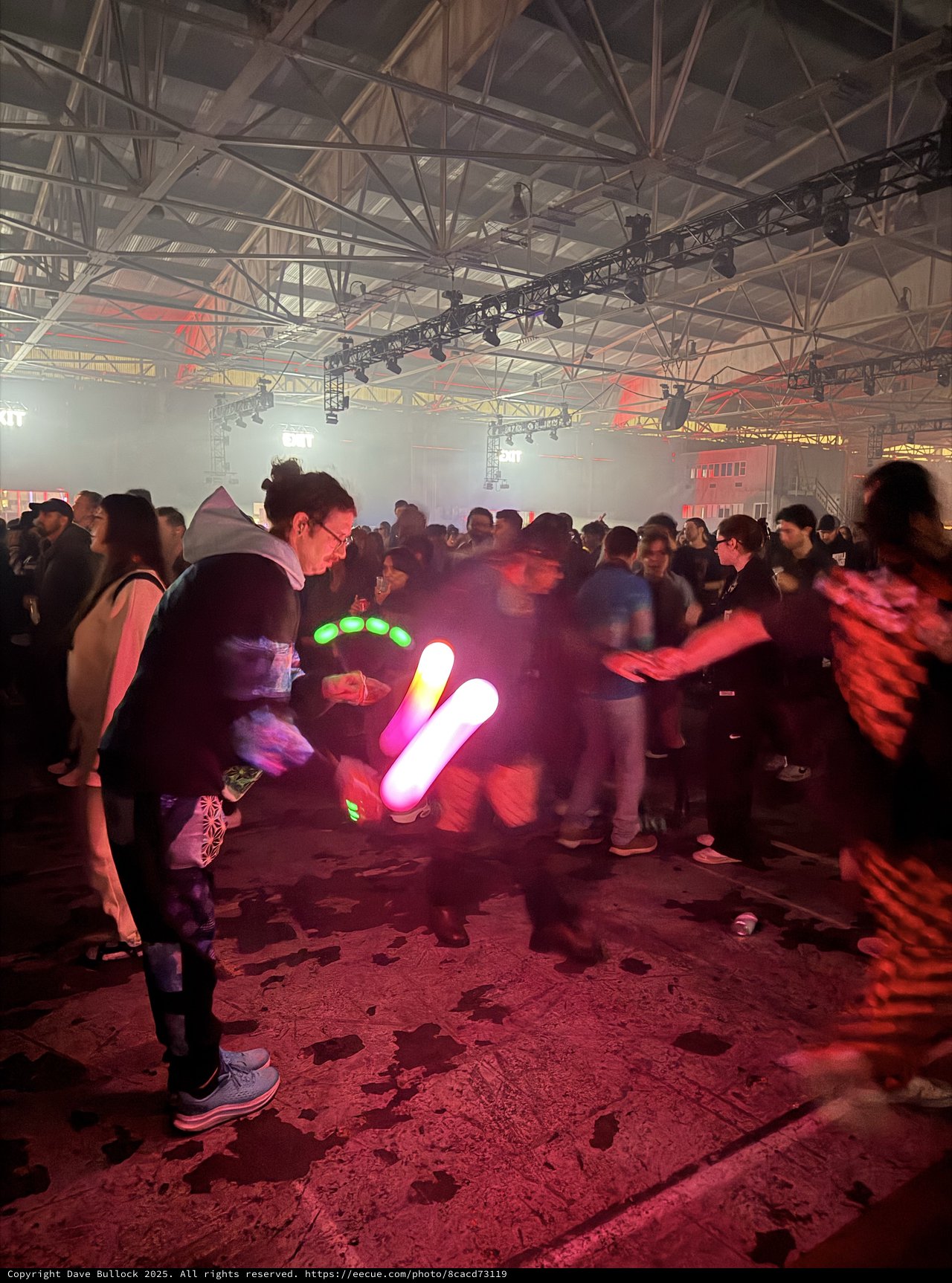 Electronic Dance Music Event with Glowing LED Accessories