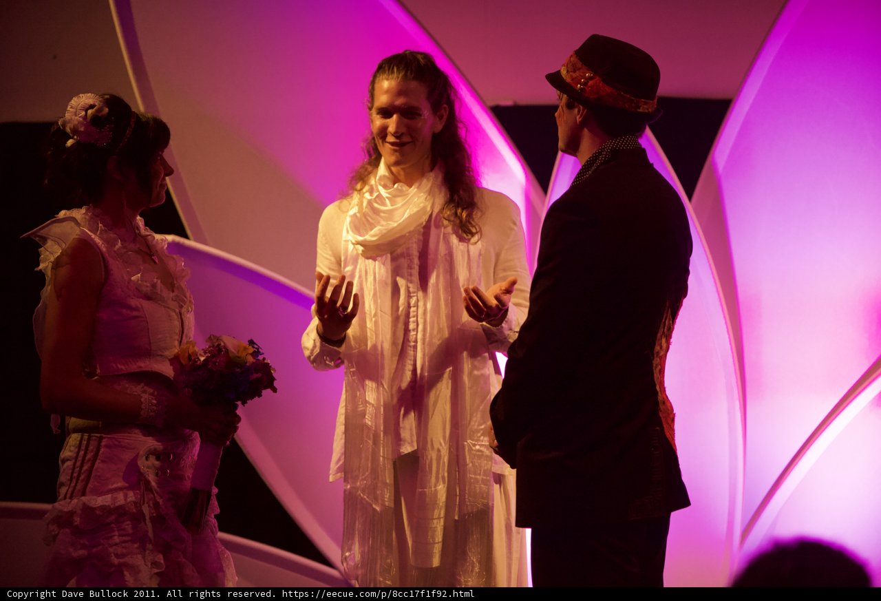 The Bride and Groom Take the Stage