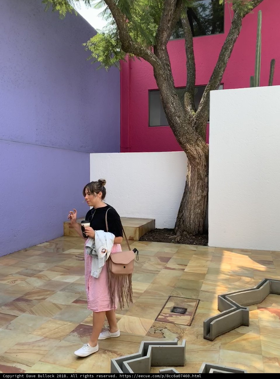 Walking Through a Colorful Courtyard
