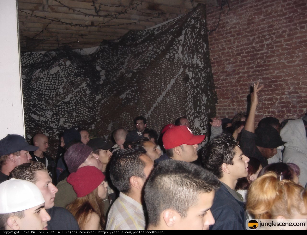 Night Club Crowd with Baseball Caps