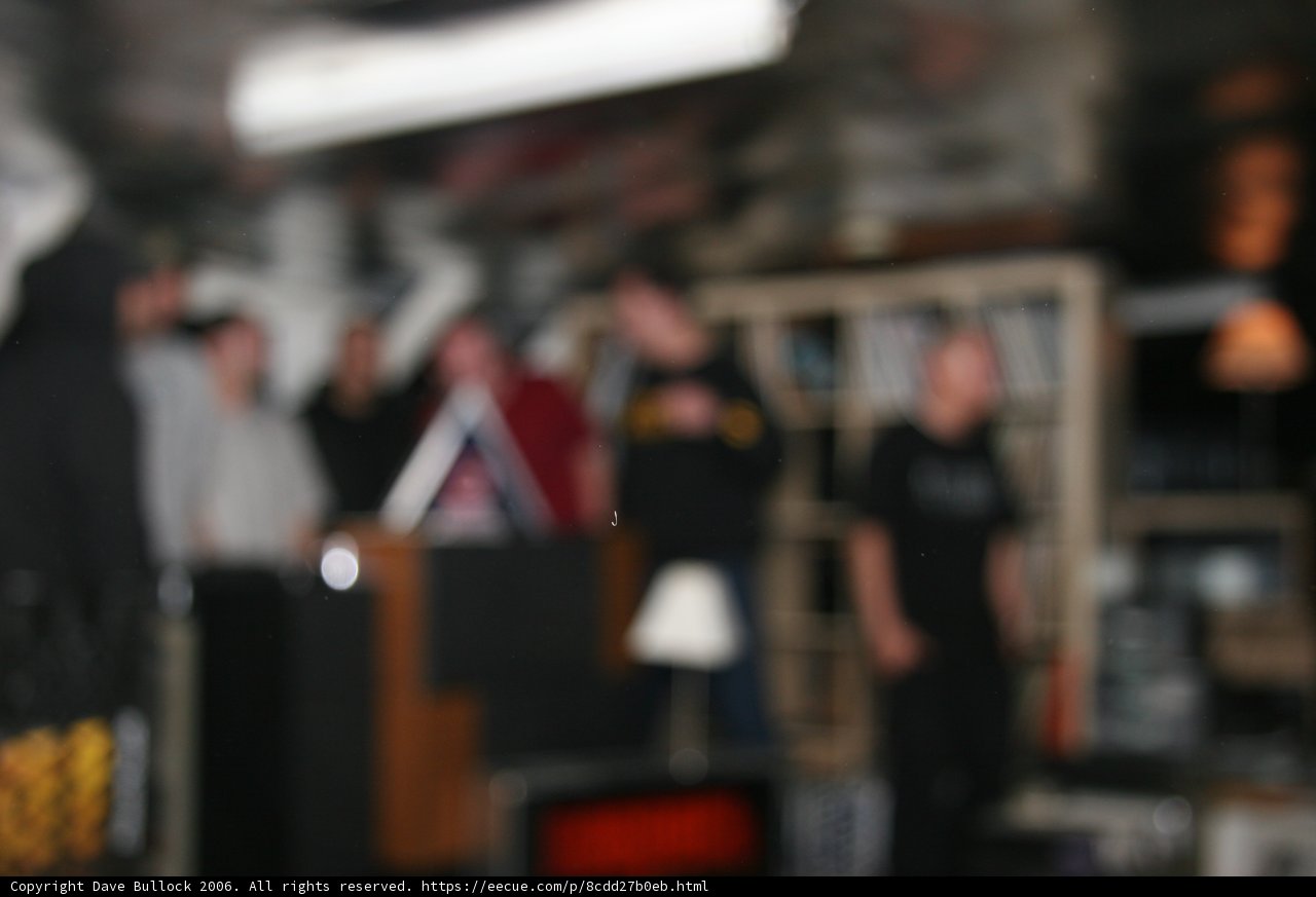 Blurry Gathering at a Pub
