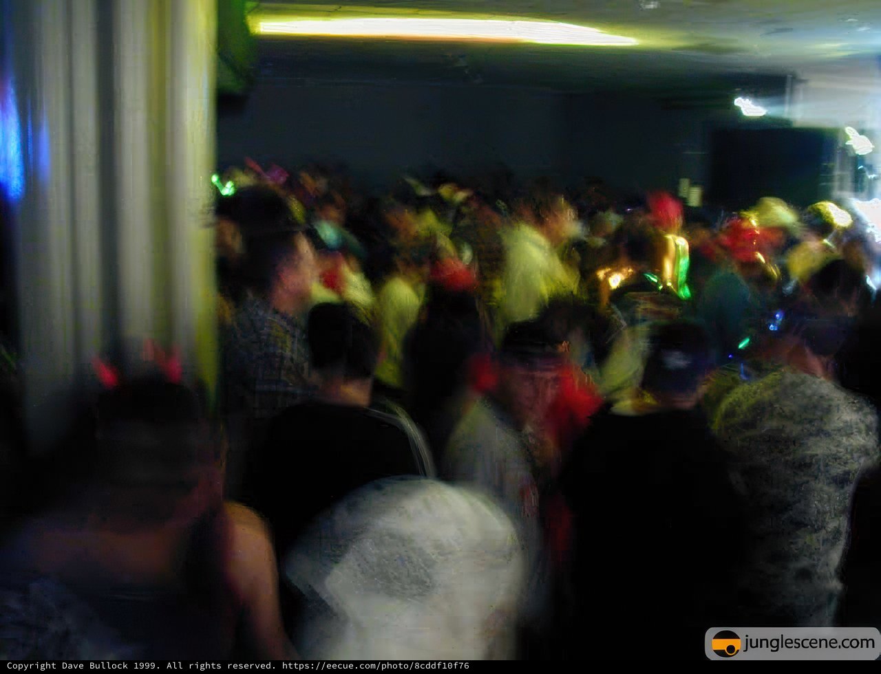 Disco Party with Glow Stick Wearing Crowd