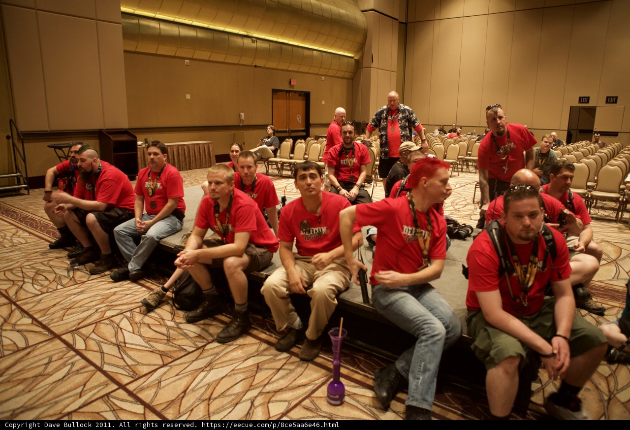 The Red Shirted Men Take a Break