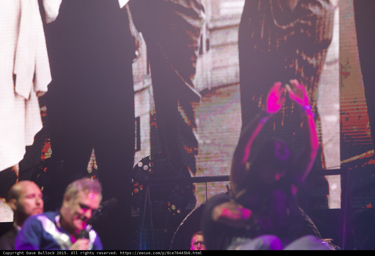 Morrissey Wide Crowd Shot Fan Arm Raised Pink Wristband Smiths Imagery Video Screen Dominates