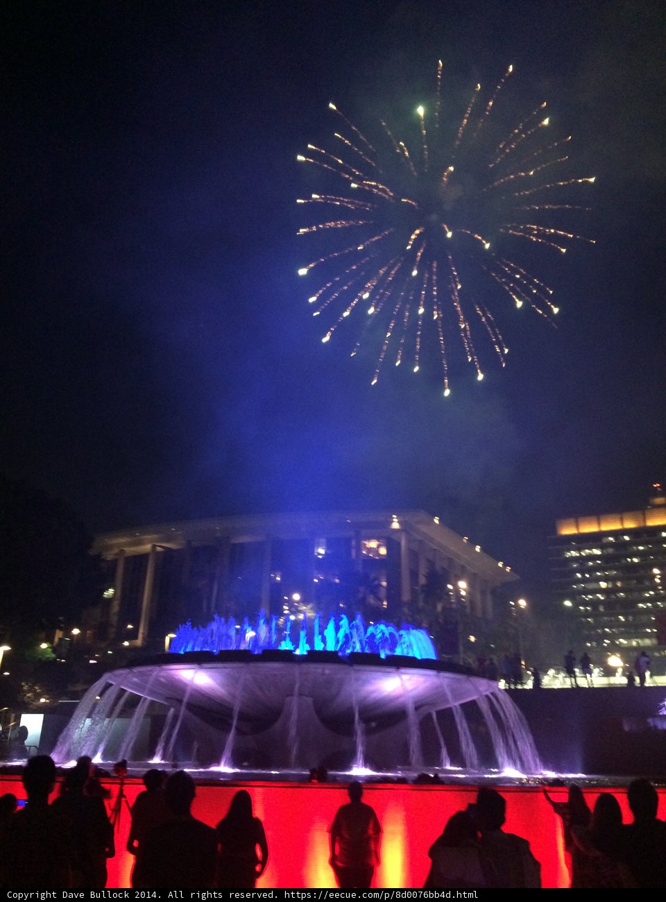 Spectacular Fireworks Display Lights up the Night Sky over LA Fountain