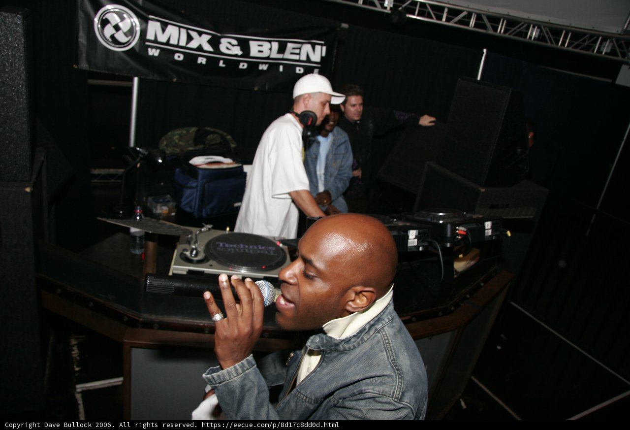 Blue Jacketed MC Q and DJ S