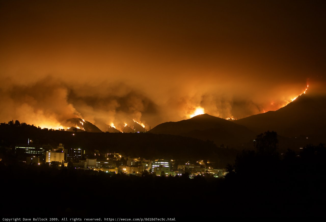 City and Mountains Ablaze