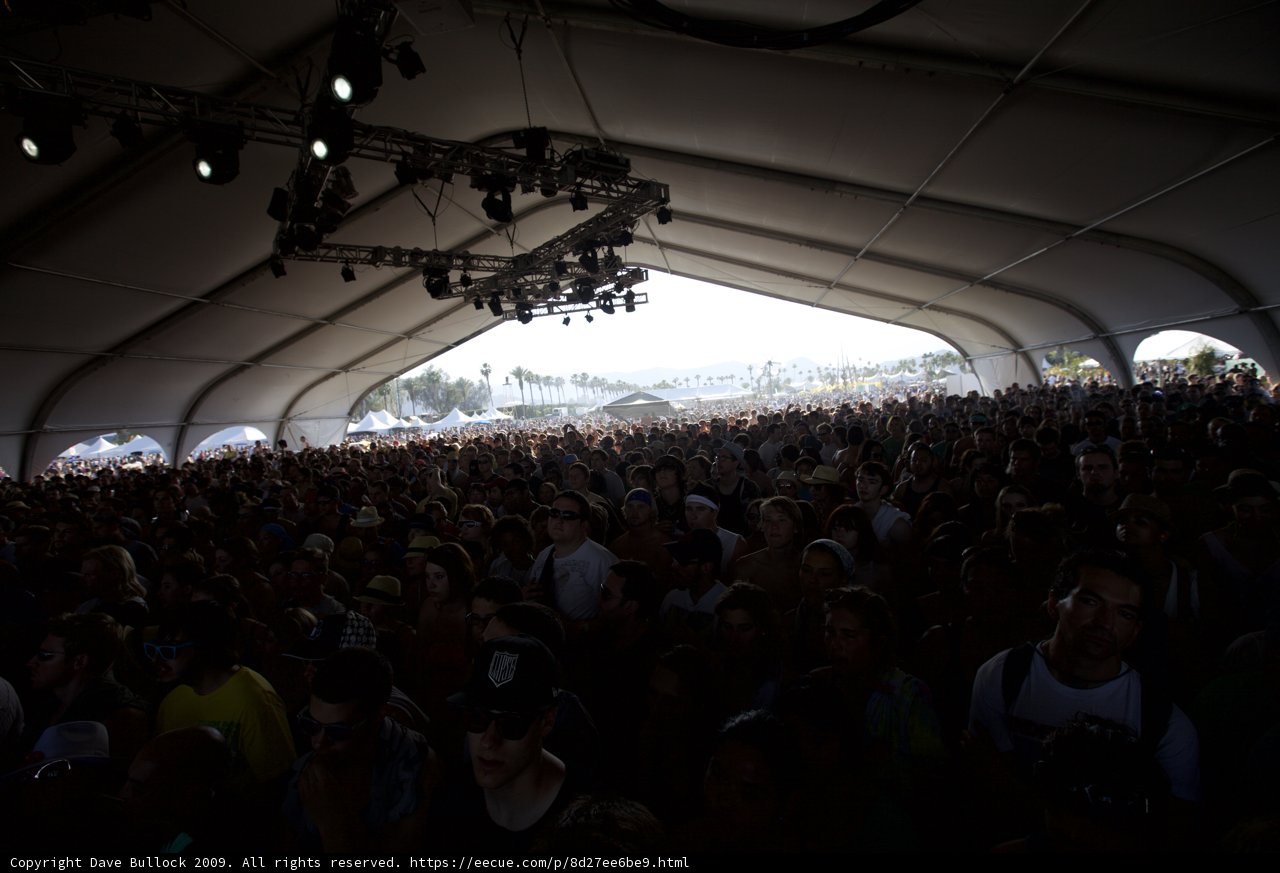 Spotlight on a Music Festival Crowd