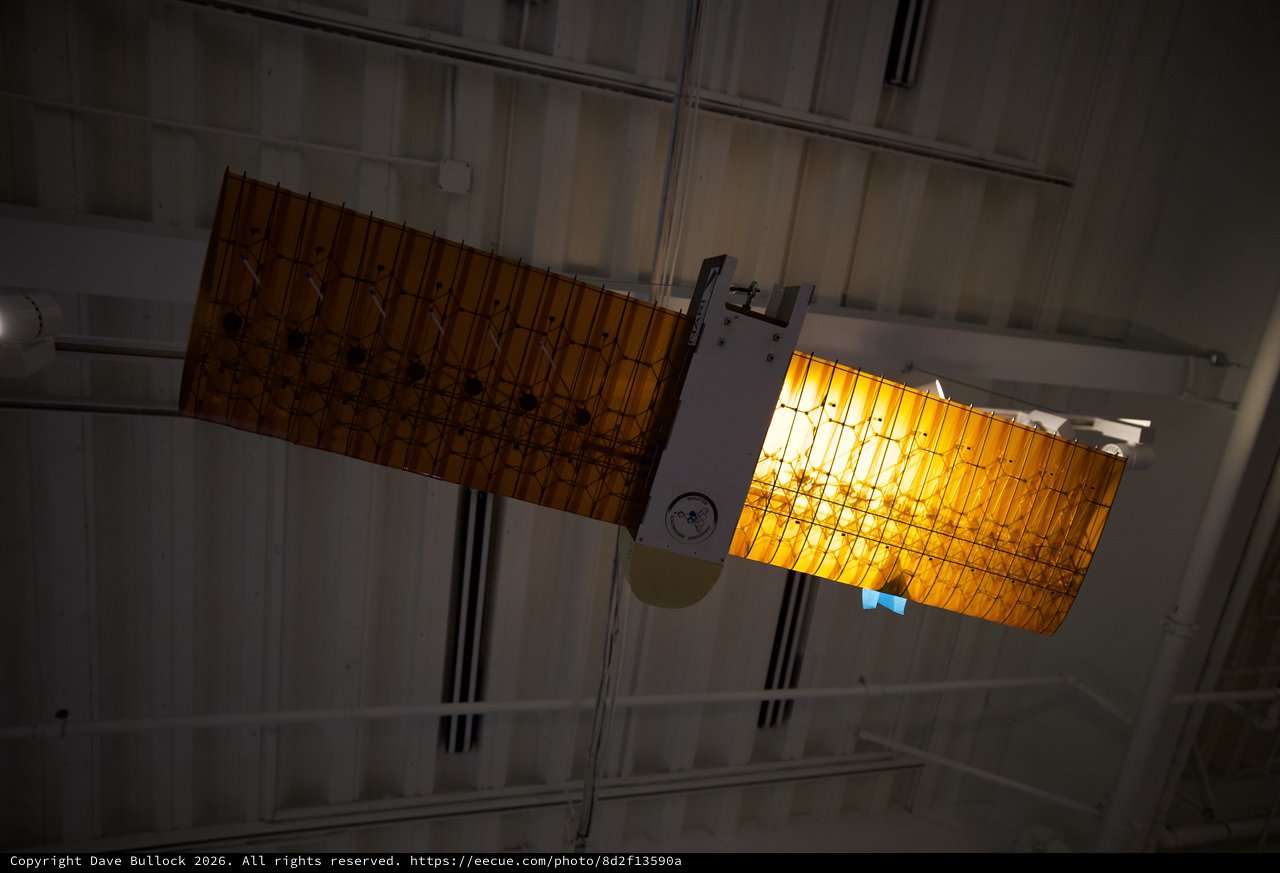 Illuminated Satellite Model Display at Space Museum
