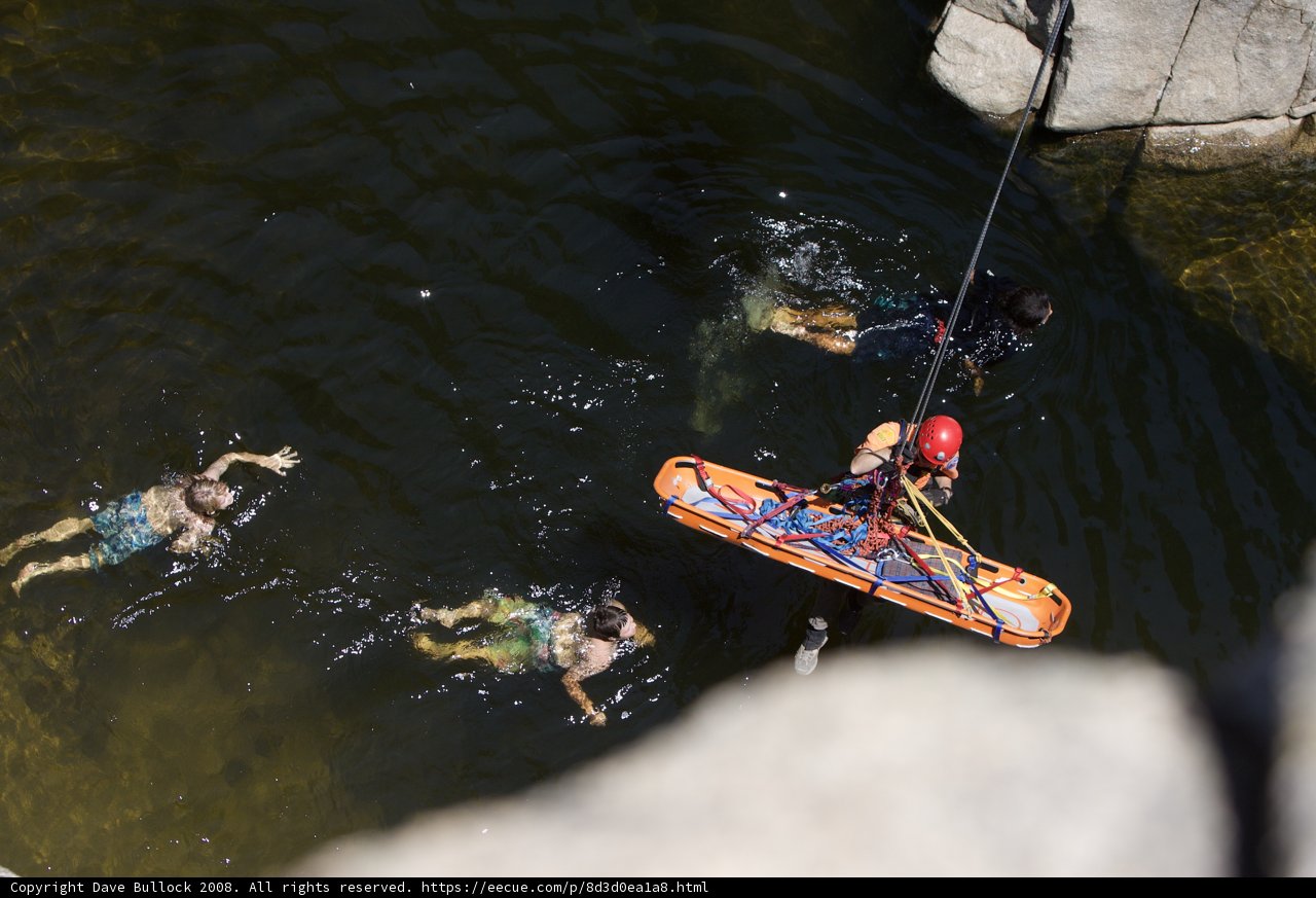Hanging by a Rope in the Water