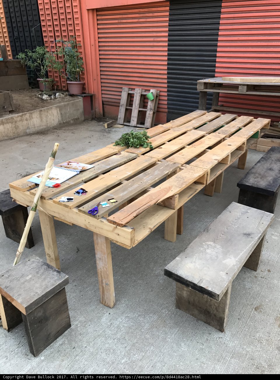 Rustic Pallet Table and Benches