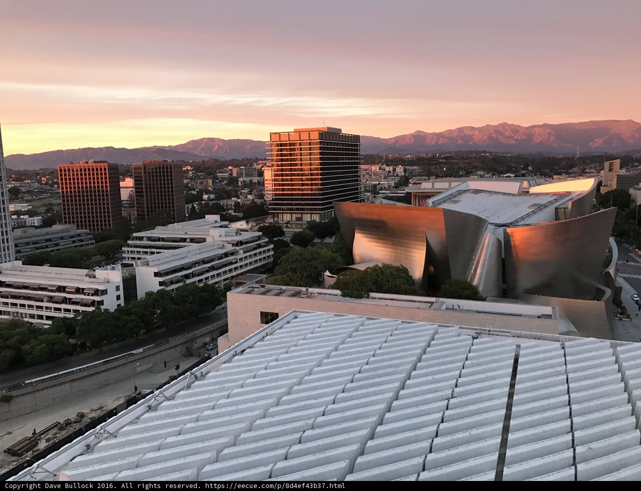 Sunset at the Top of the Walt Disney Hall