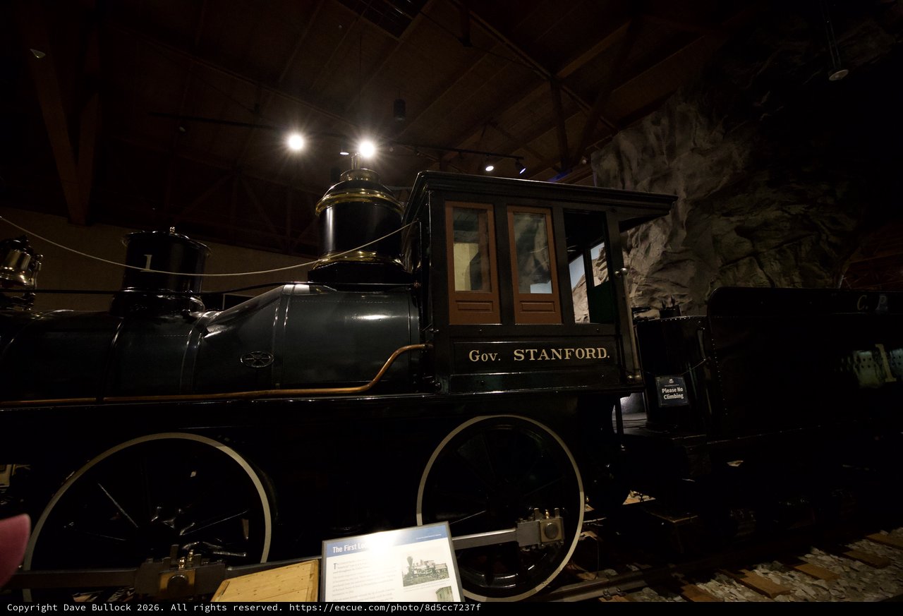Historic Governor Stanford Locomotive in Museum Display