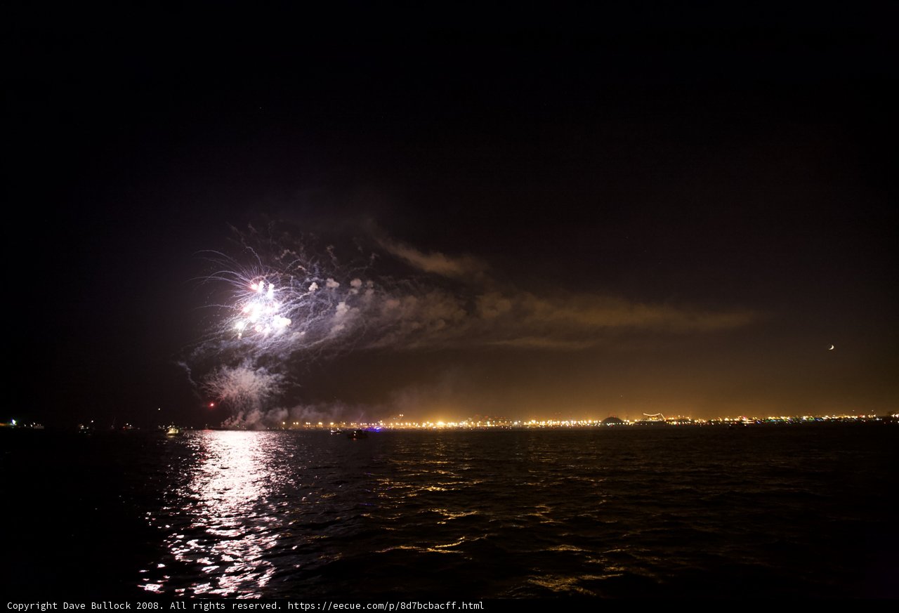 Spectacular Pyrotechnics over the Water