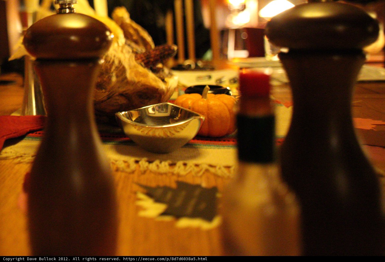 Table Setting with Pepper and Wine