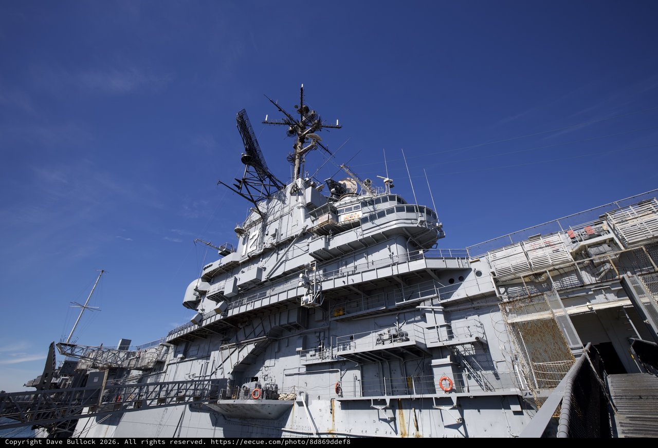USS Hornet Aircraft Carrier Island Superstructure Close-Up