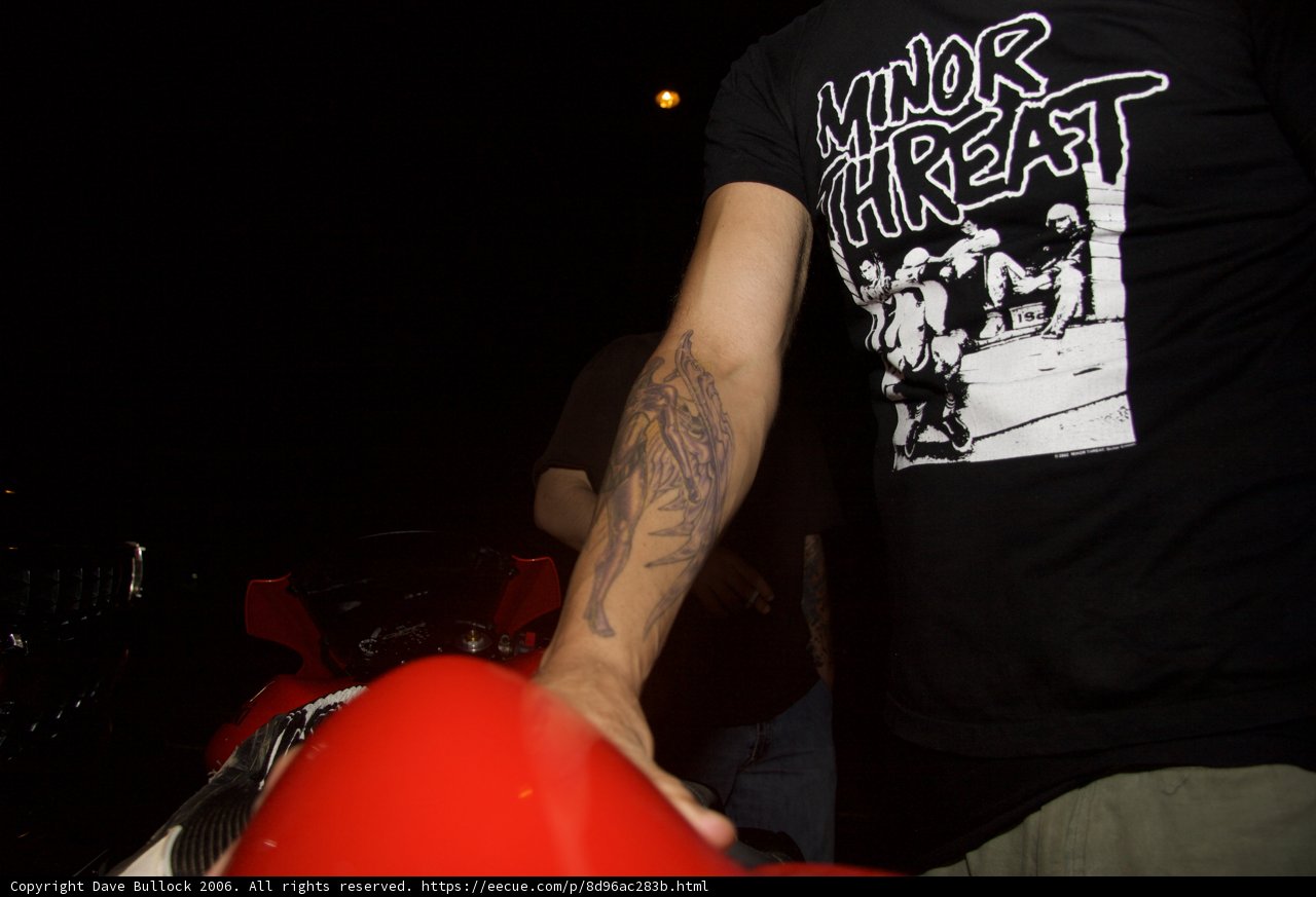 Tattooed Man and His Motorcycle