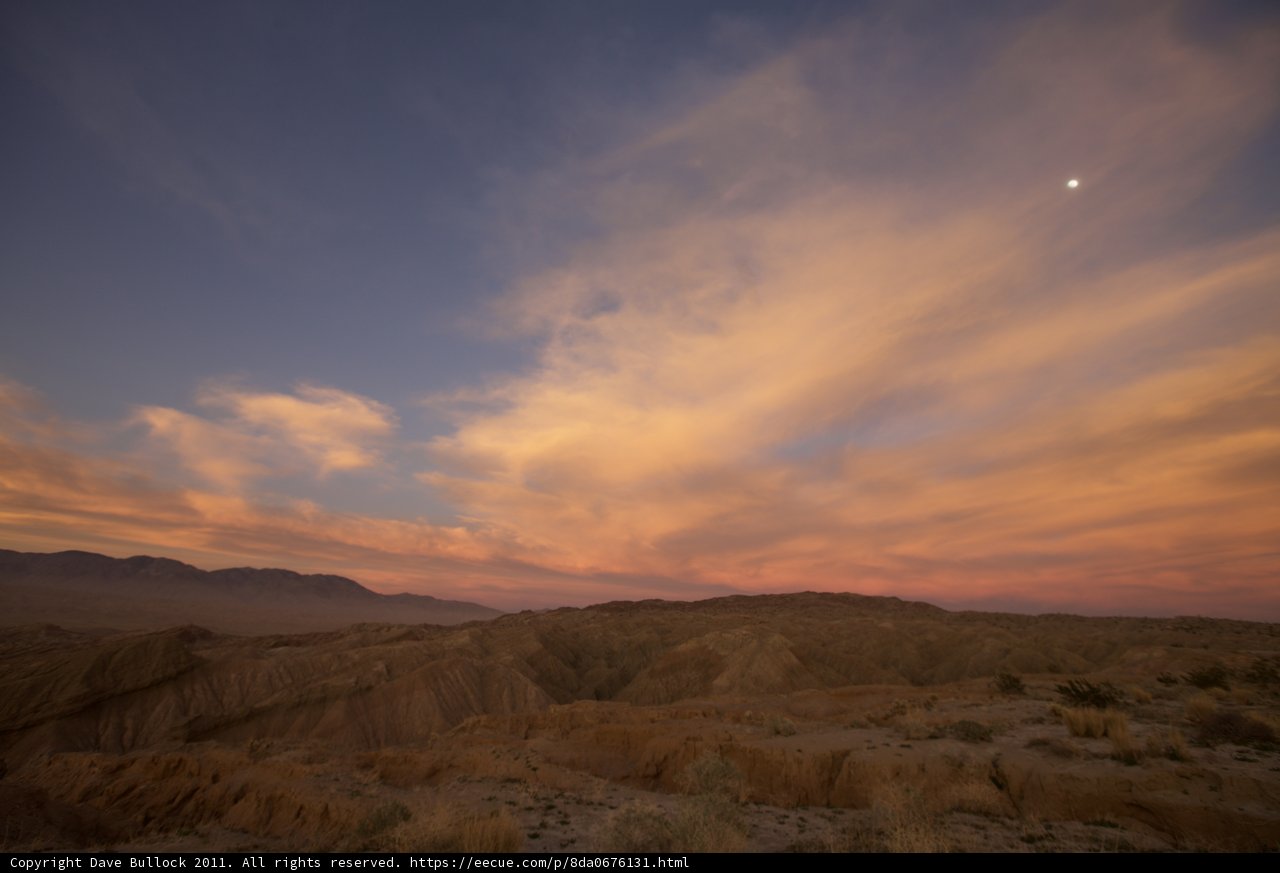Moonrise over Anza Borrego Desert