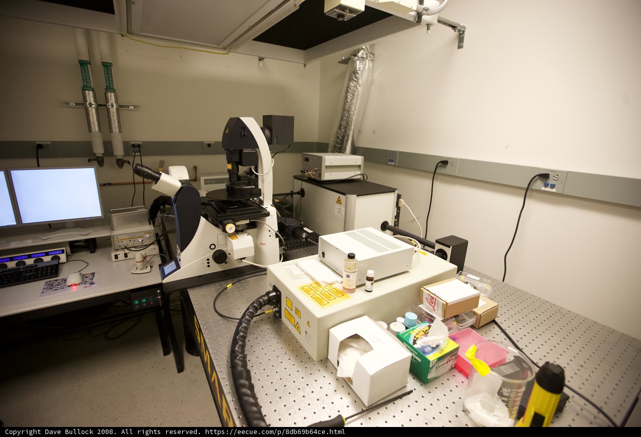 Microscope on Laboratory Table