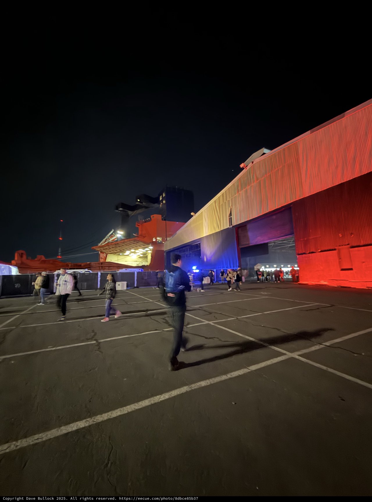 Illuminated Modern Architecture at Night Event Venue