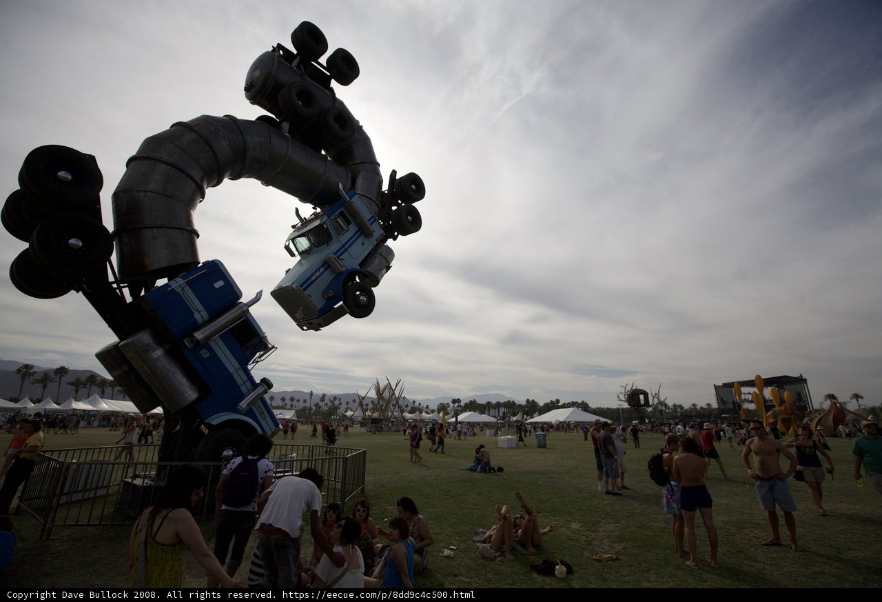 Larger Than Life Truck Sculpture at Coachella Festival