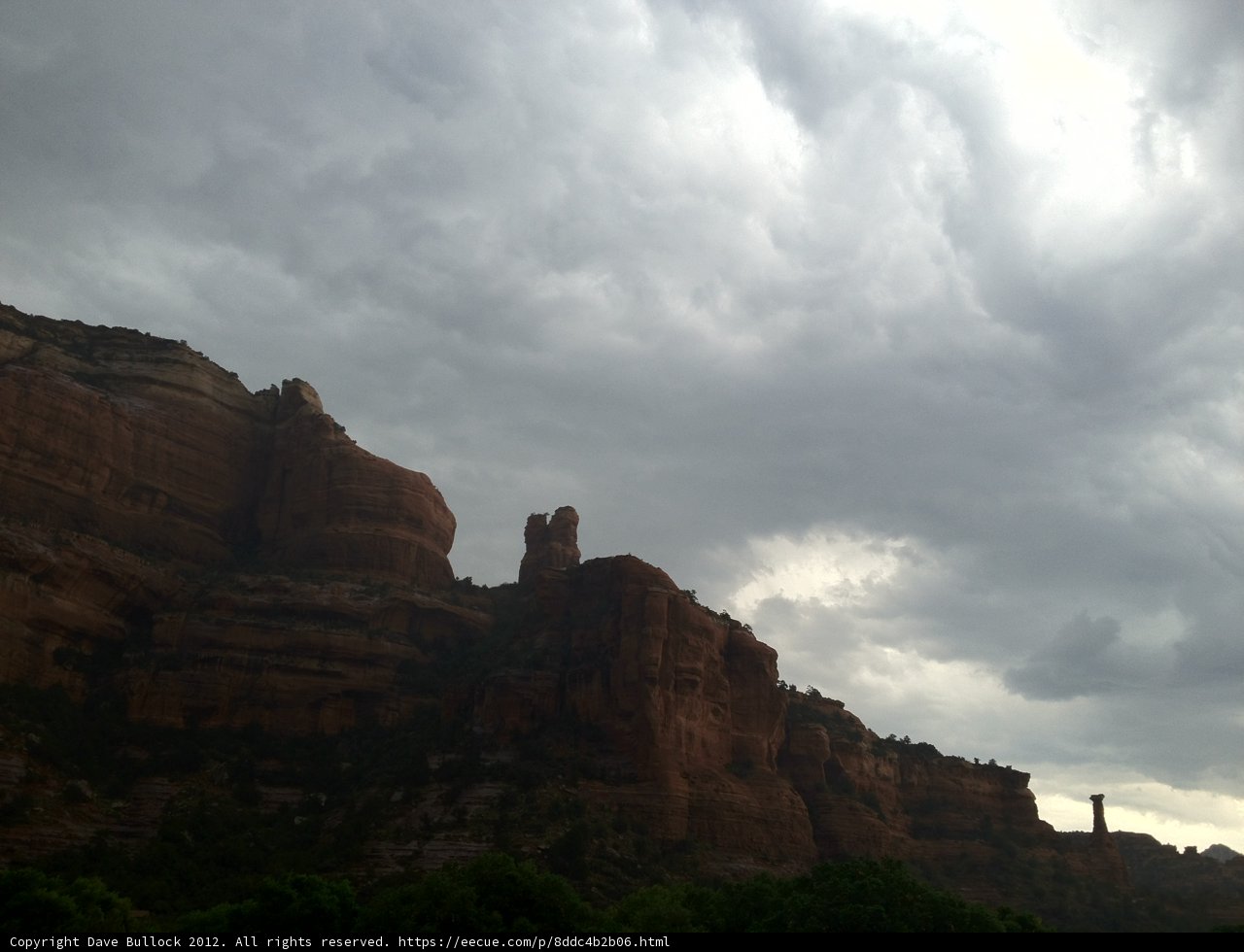 Majestic Red Rocks under Cloudy Sky