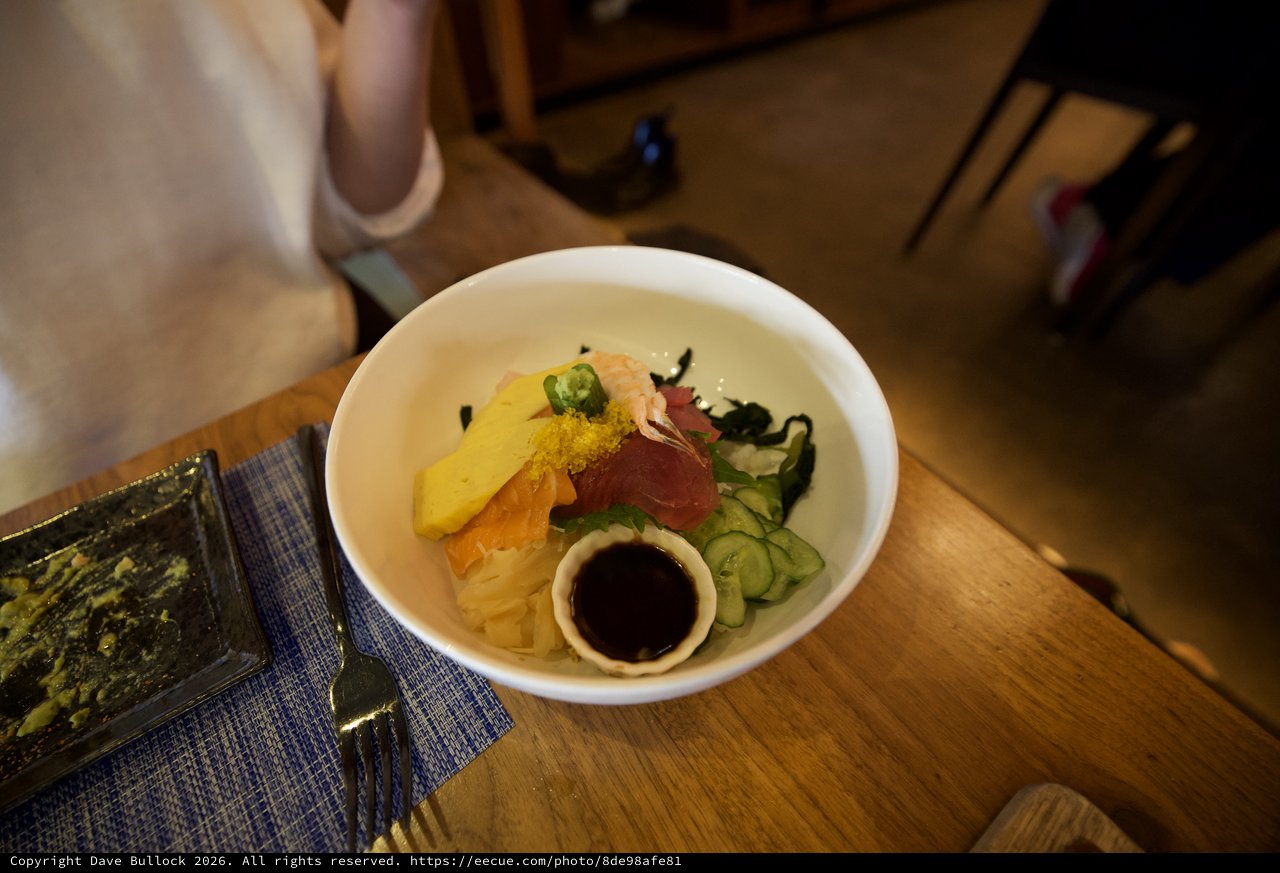 Chirashi Sushi Bowl with Fresh Sashimi and Rice