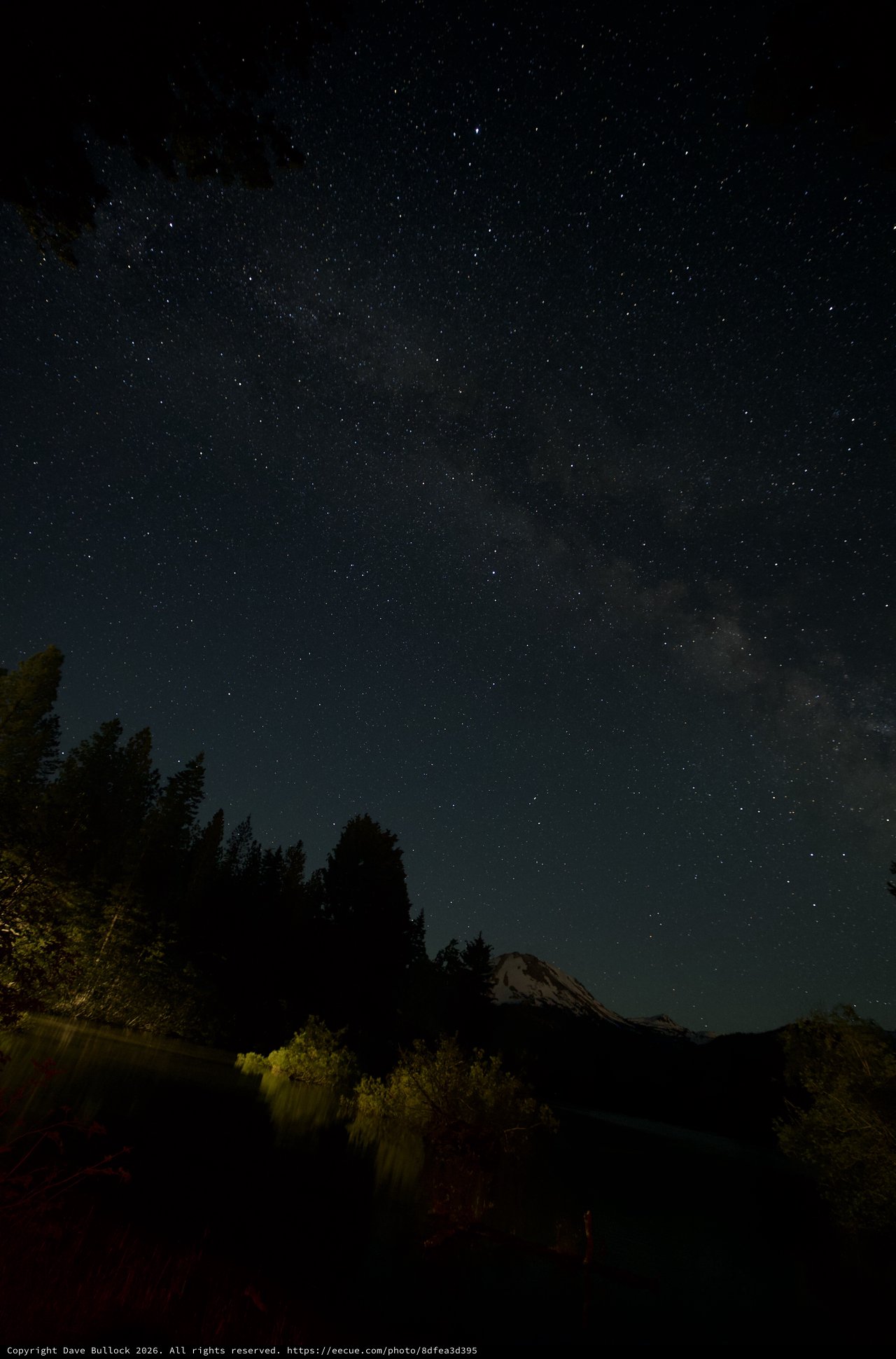 Milky Way Arches Over Mount Lassen at Night