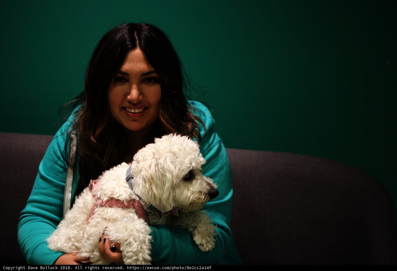 Woman and Her White Dog
