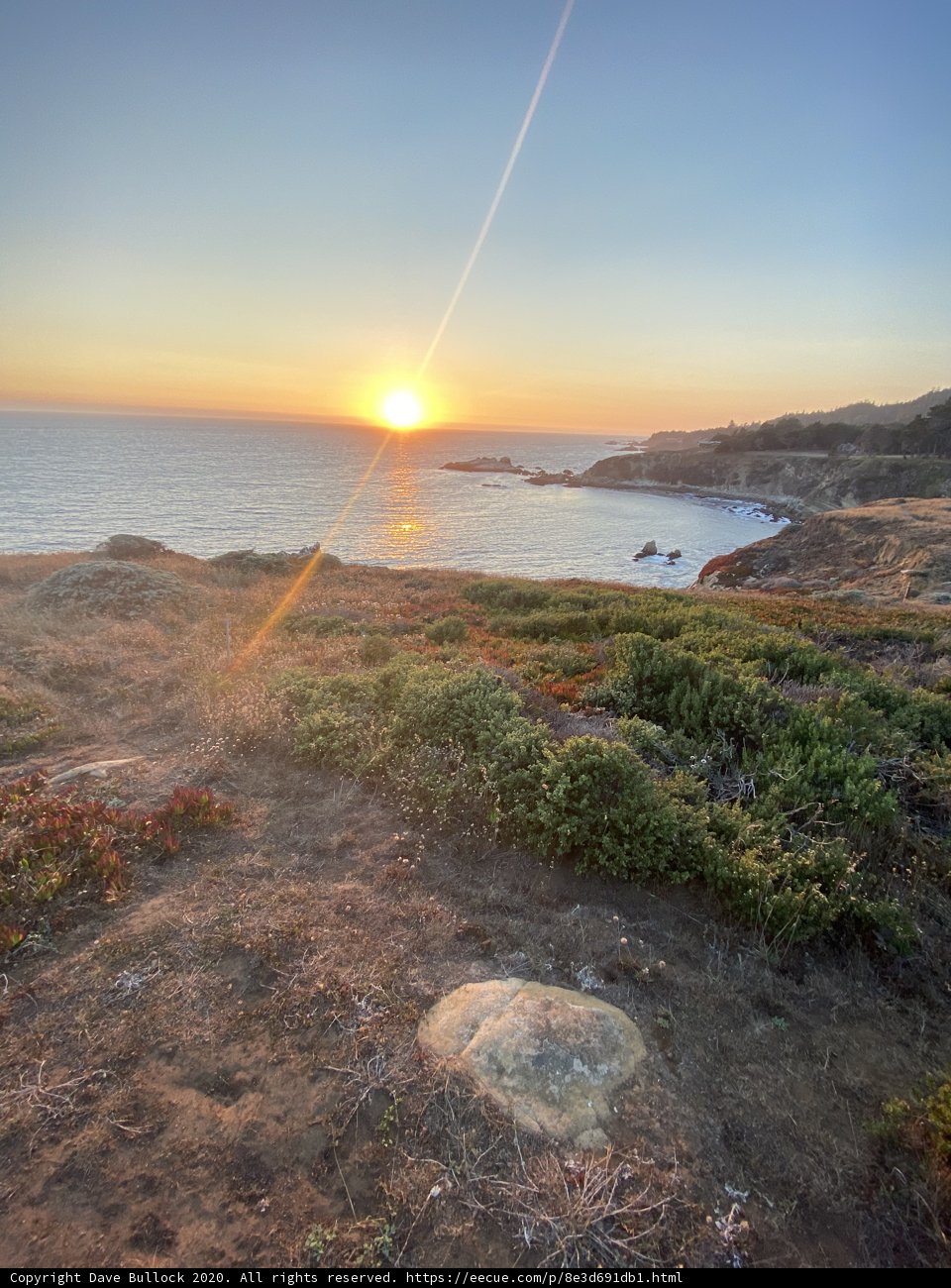 Sunset over the Rocky Hill and Ocean