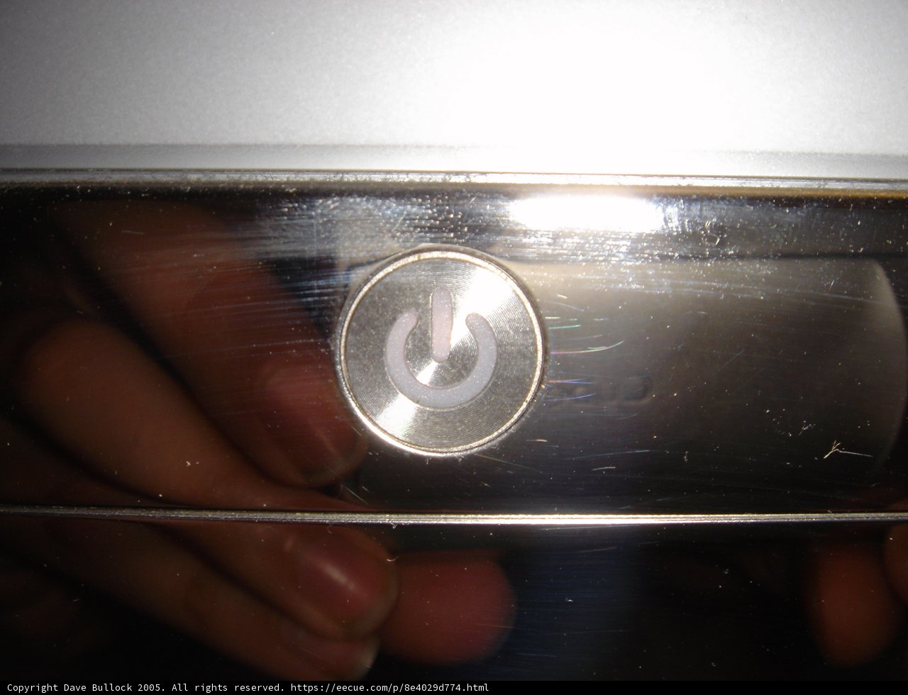Power Button of a Silver Object