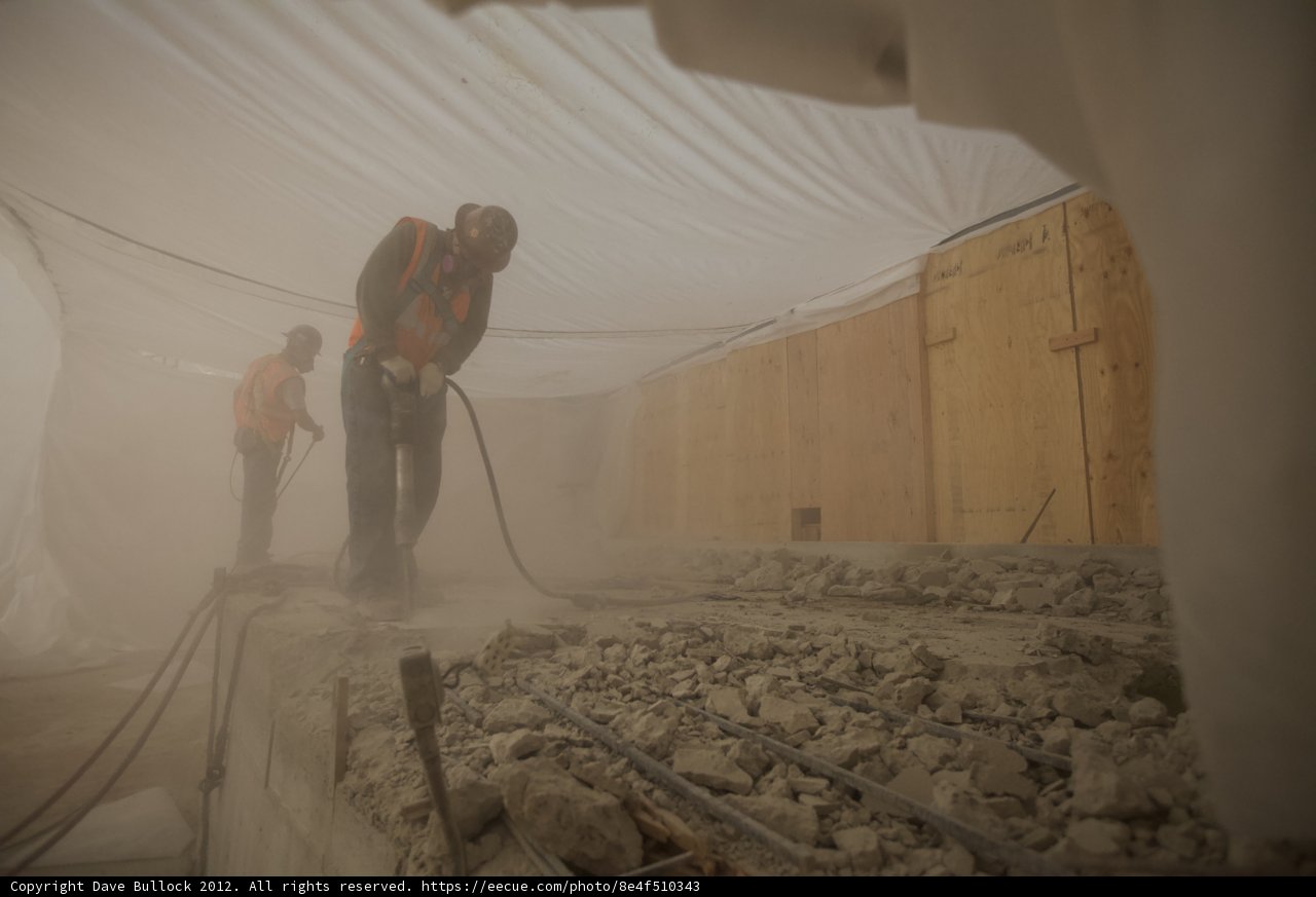 Working on Concrete Floor
