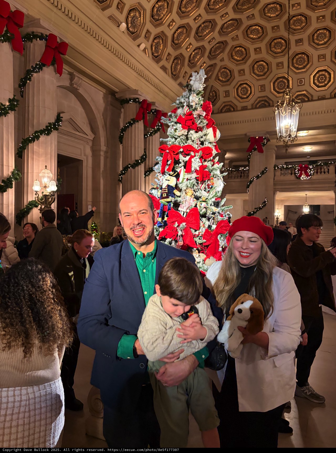Family Christmas Celebration in Grand Historic Building