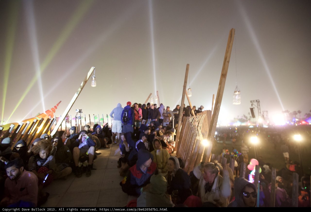 Night Gathering on Wooden Platform