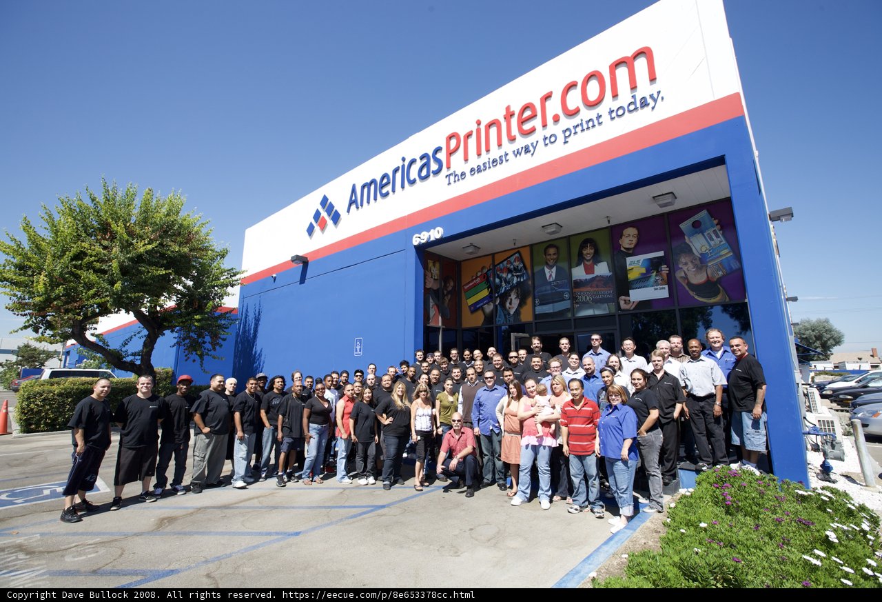 Group Standing Outside American Printer