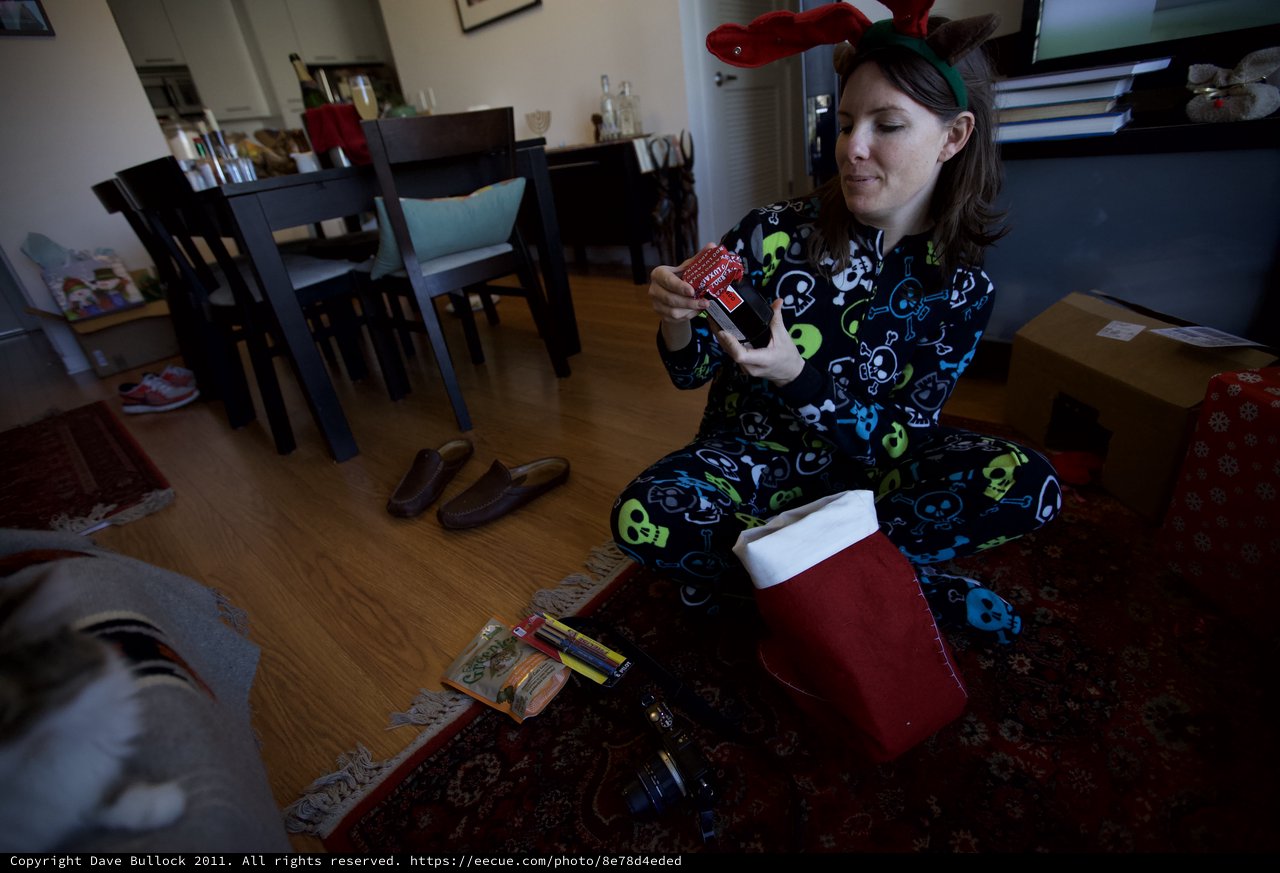Christmas Morning Stocking Surprises in Festive Pajamas