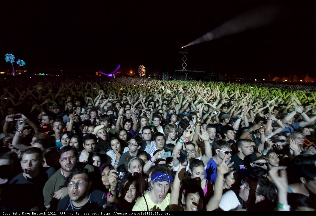 Coachella Night Sky Concert Crowd