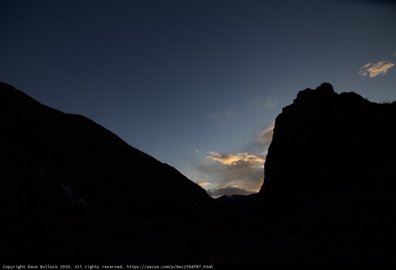 Mountain Range Silhouette at Dusk