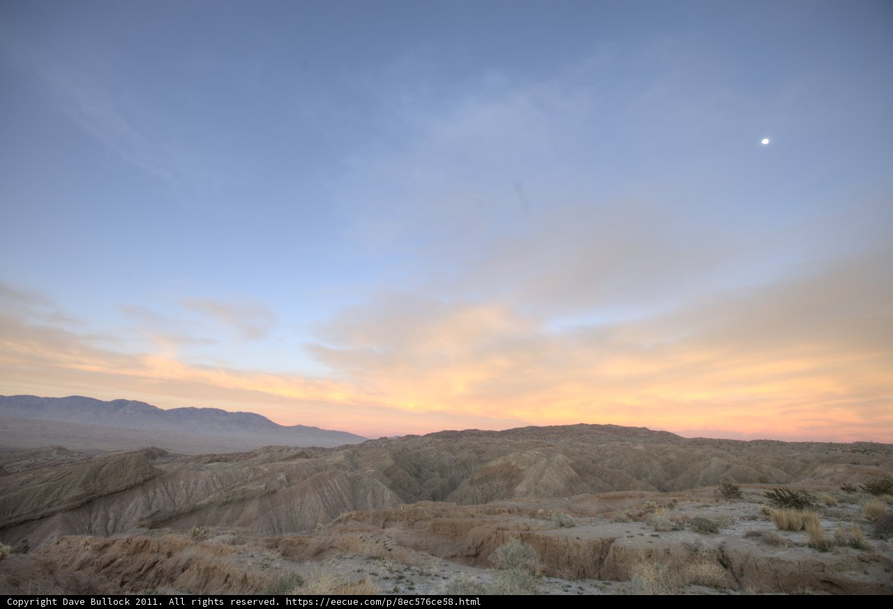 Moonrise over Anza Borrego Desert