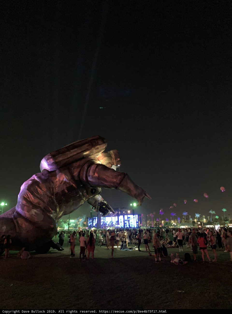 Illuminated Giant Turtle Statue at Night Sky