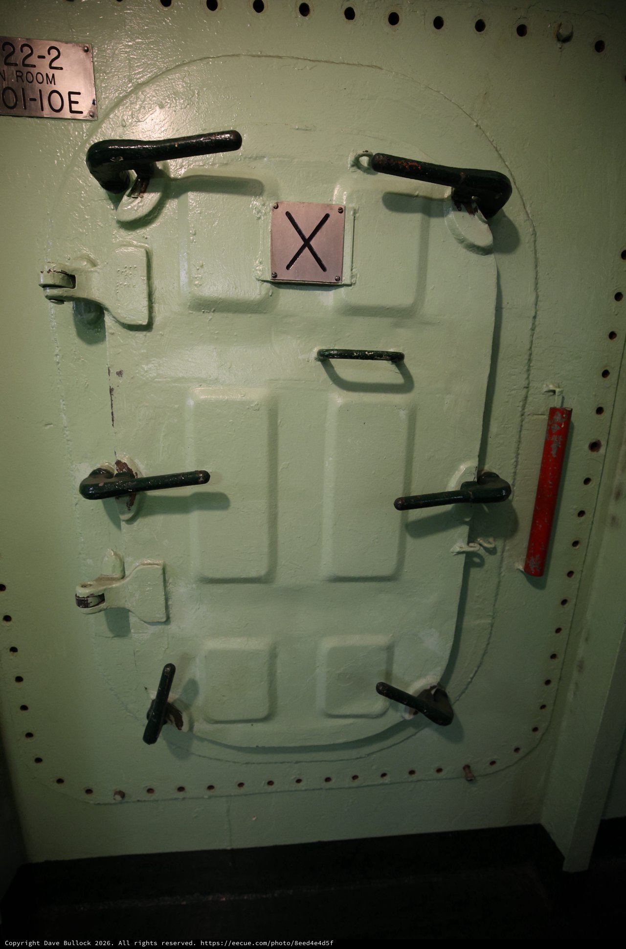 Secured Watertight Hatch Door on USS Hornet