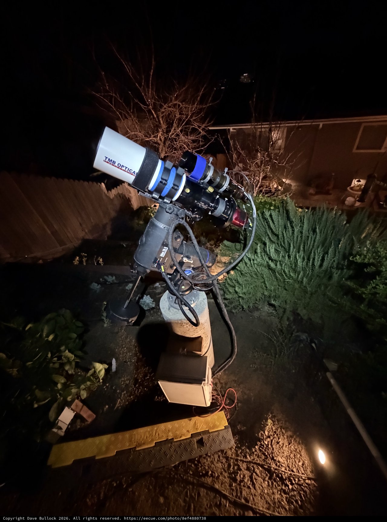 Backyard Astrophotography Setup Under Night Sky
