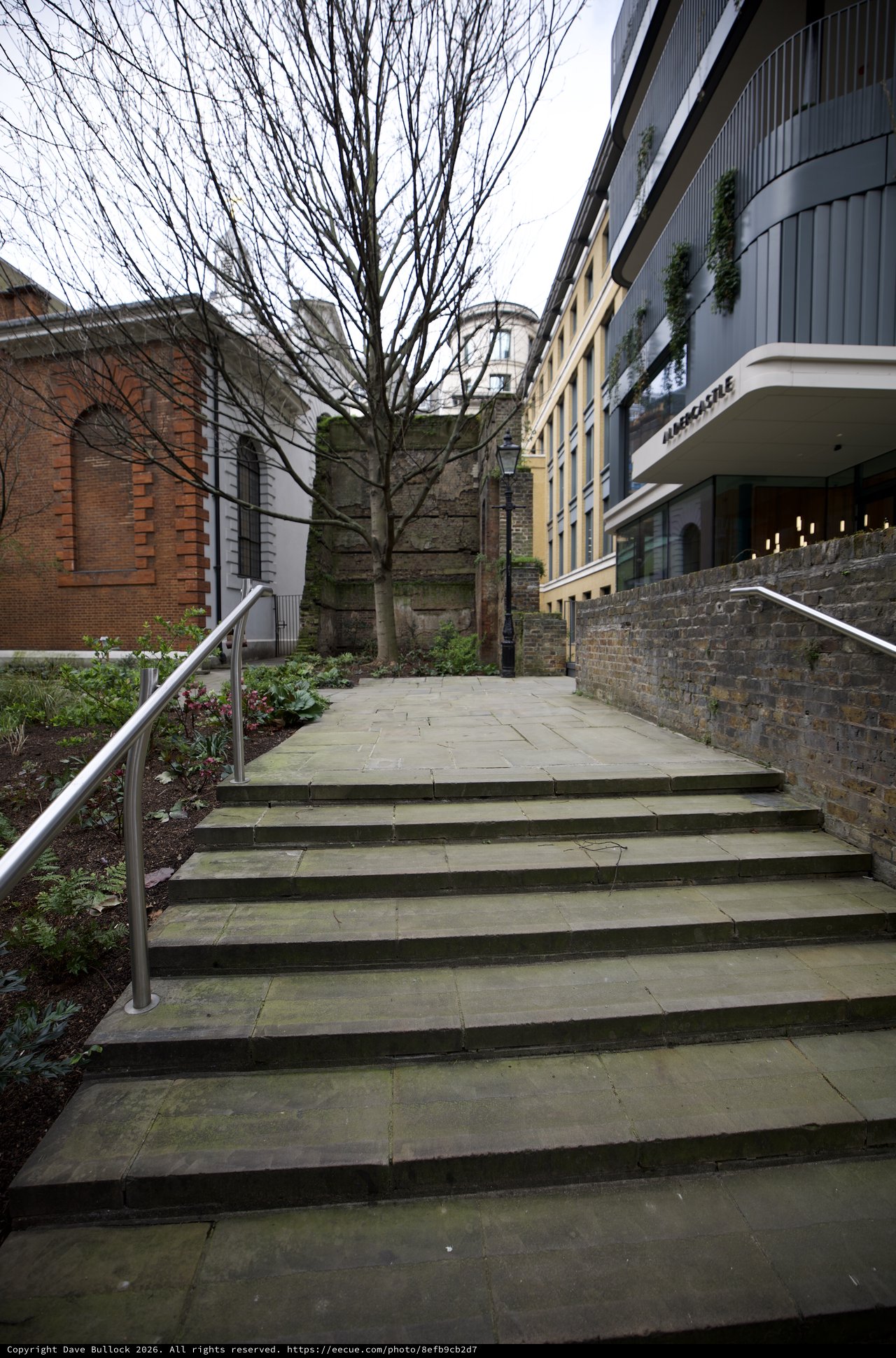 Stone Steps Leading Through Historic London Courtyard