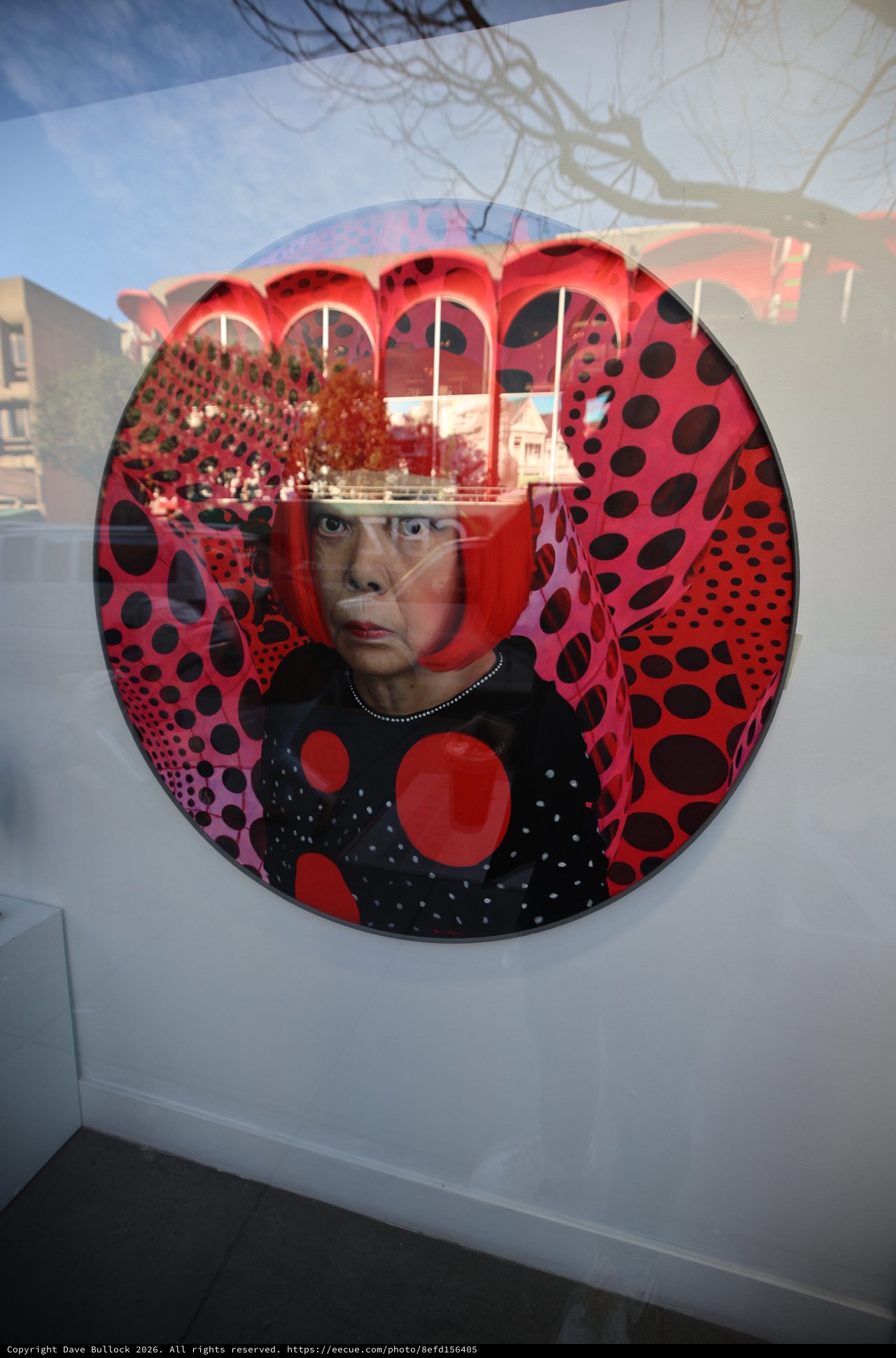 Yayoi Kusama Self-Portrait in Polka Dot Circle Mirror