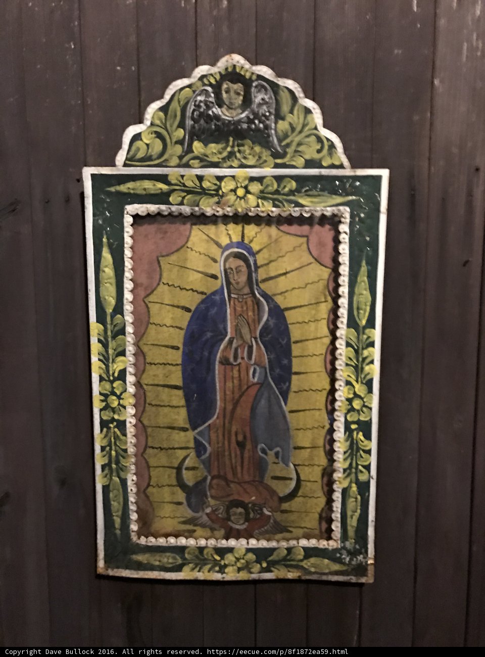 The Virgin of Guadalupe in a Painted Frame
