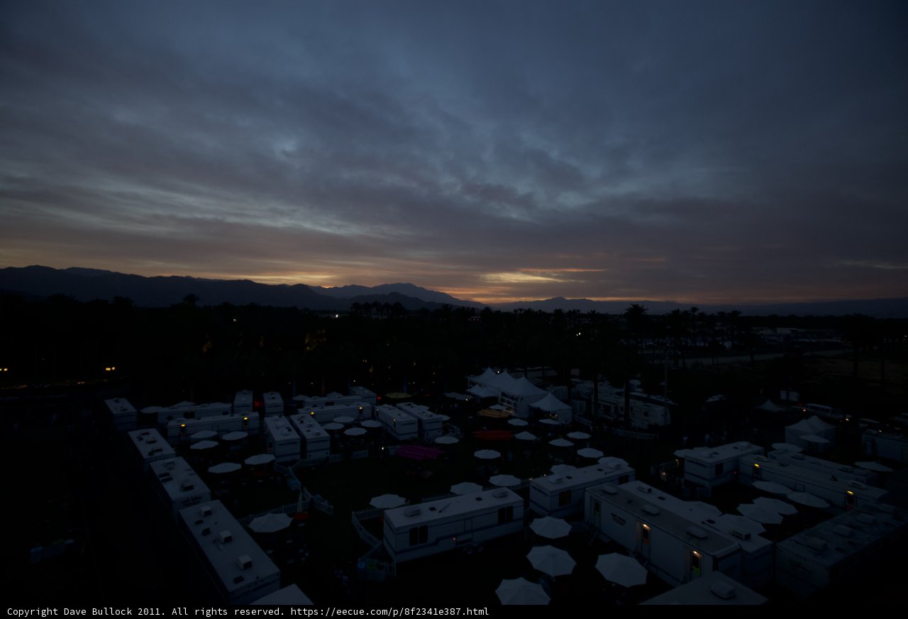 Sunset over Oasis Festival in Palm Springs