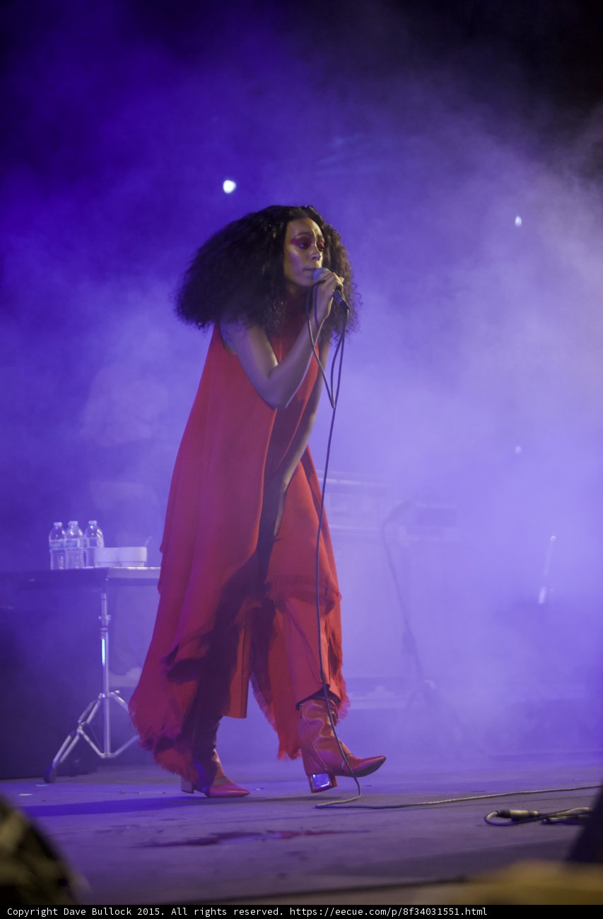 Solange Walking Striding Red Dress Red Boots Heels Purple